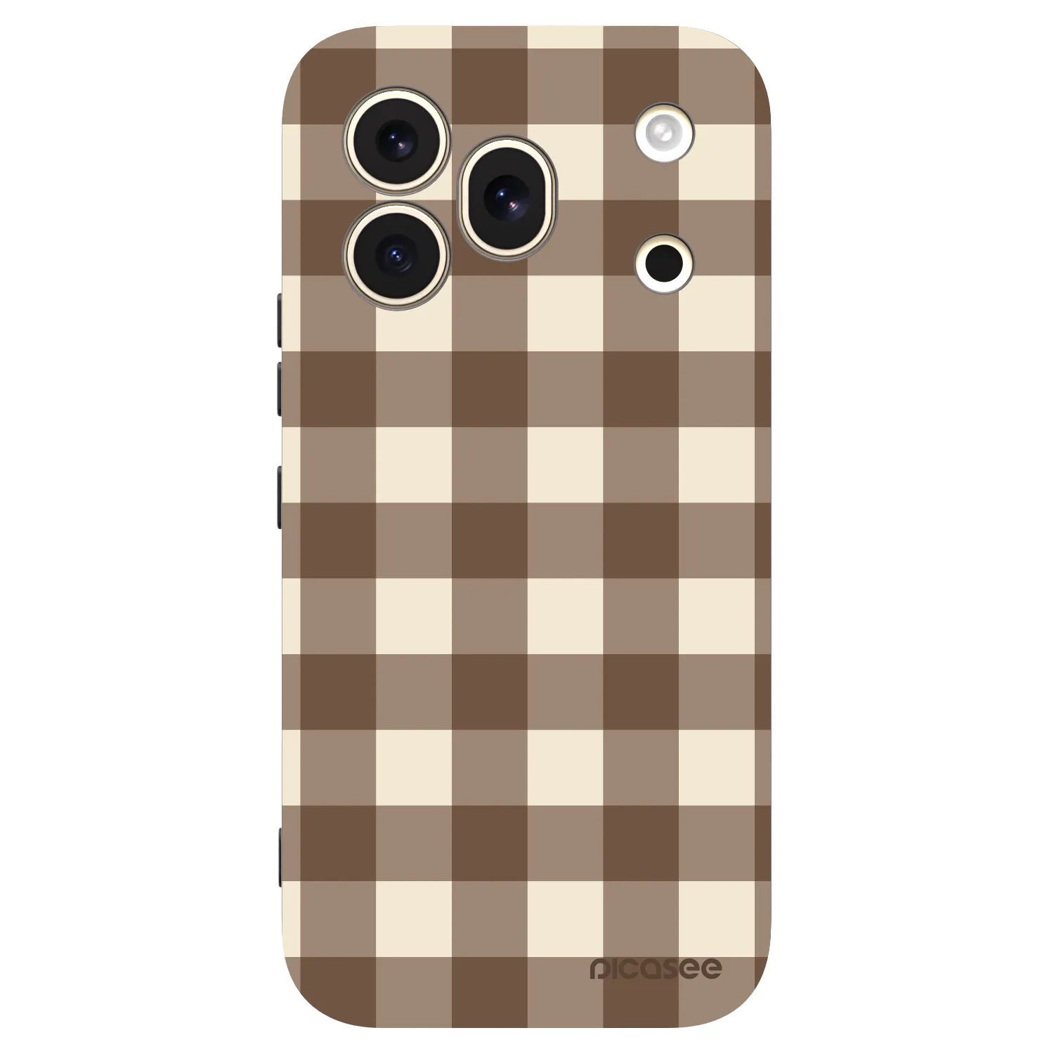 Picasee silikonový černý obal pro Honor 600 Pro - Brown grid