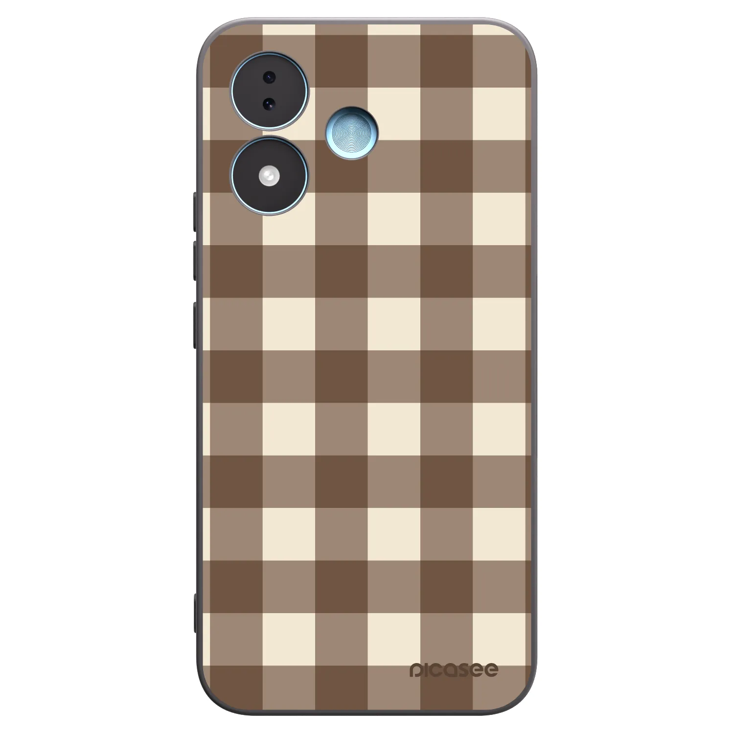 Picasee silikonový černý obal pro Xiaomi Redmi Note 17 5G - Brown grid