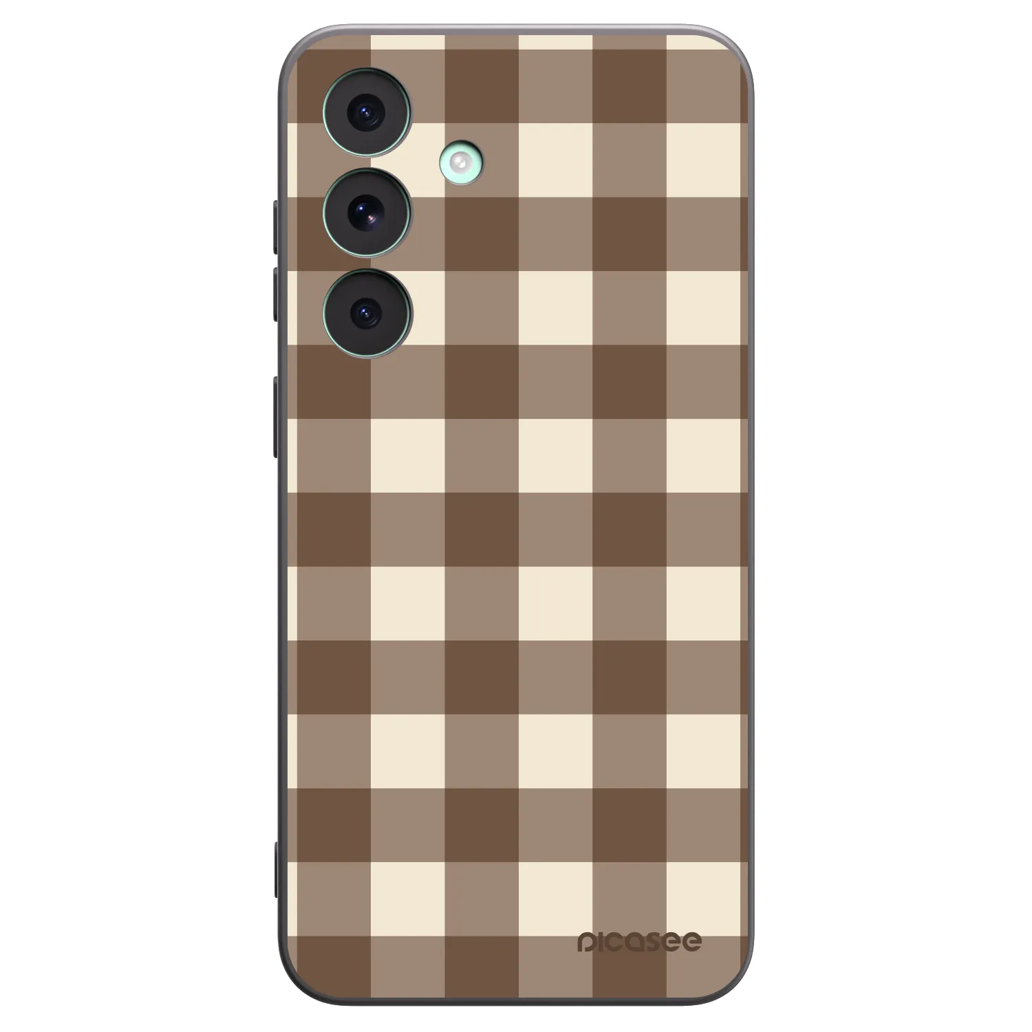 Picasee silikonový černý obal pro Samsung Galaxy S26 FE - Brown grid