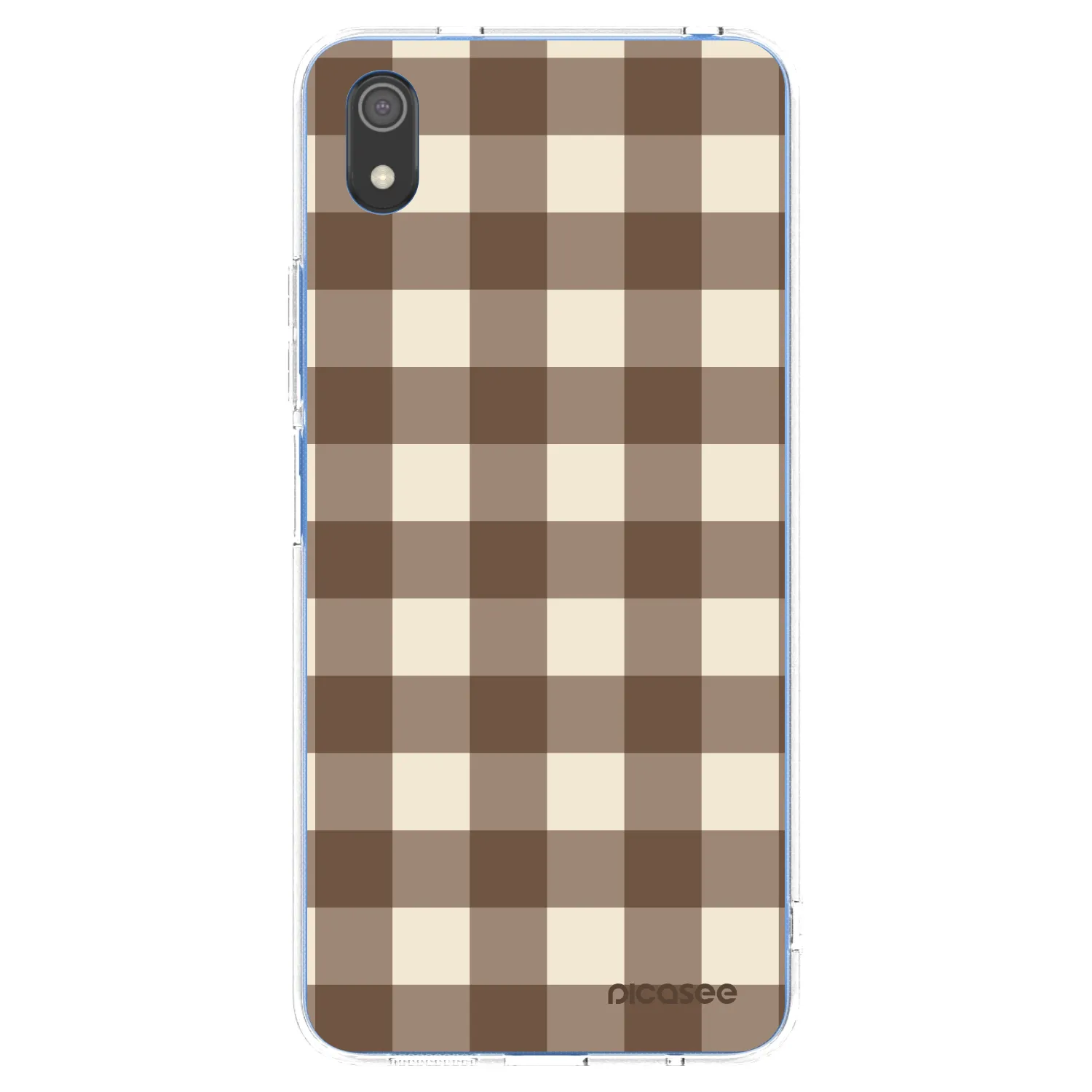 Picasee silikonový průhledný obal pro Xiaomi Redmi 7A - Brown grid