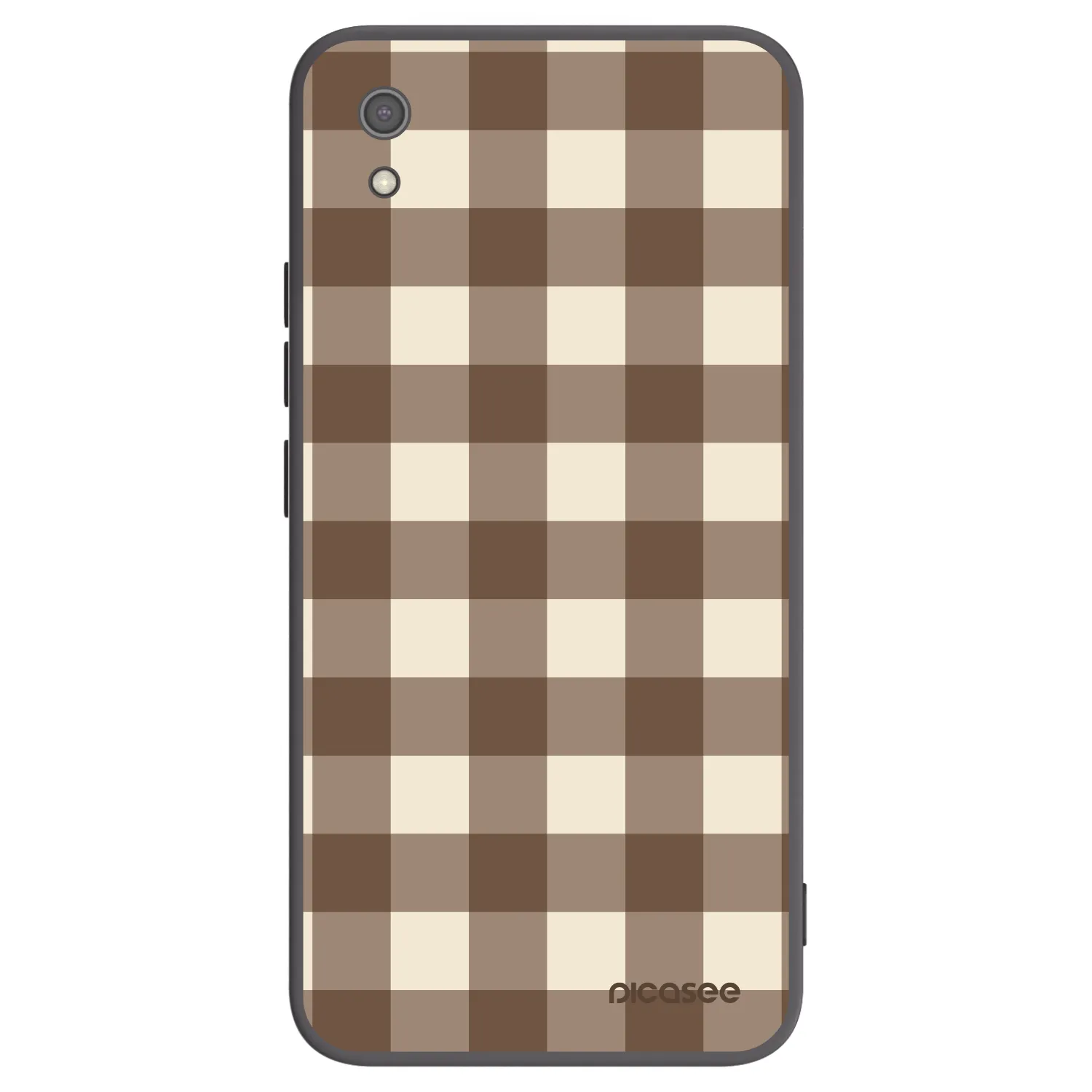 Picasee silikonový černý obal pro Xiaomi Redmi 7A - Brown grid