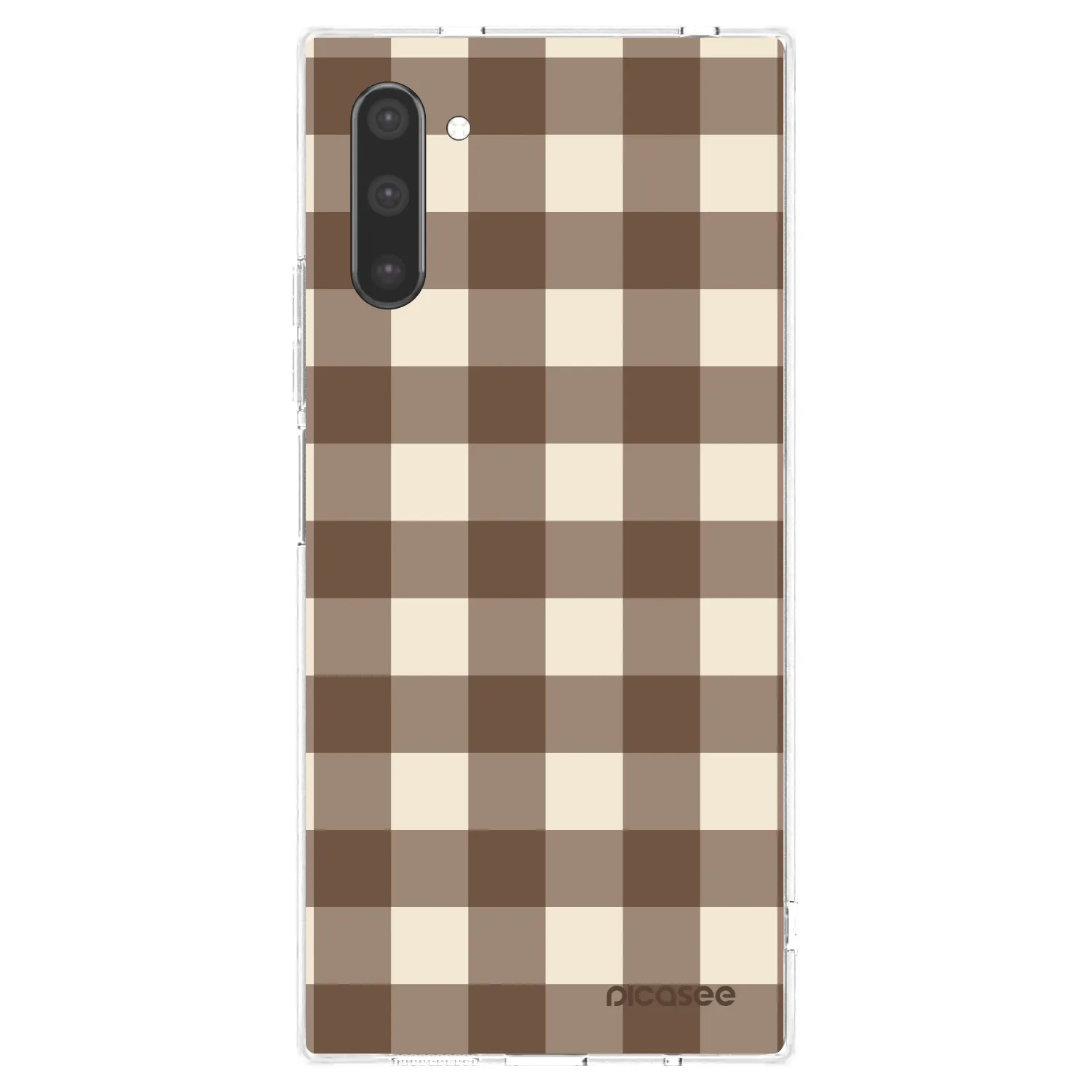 Picasee silikonový průhledný obal pro Samsung Galaxy Note 10 N970F - Brown grid