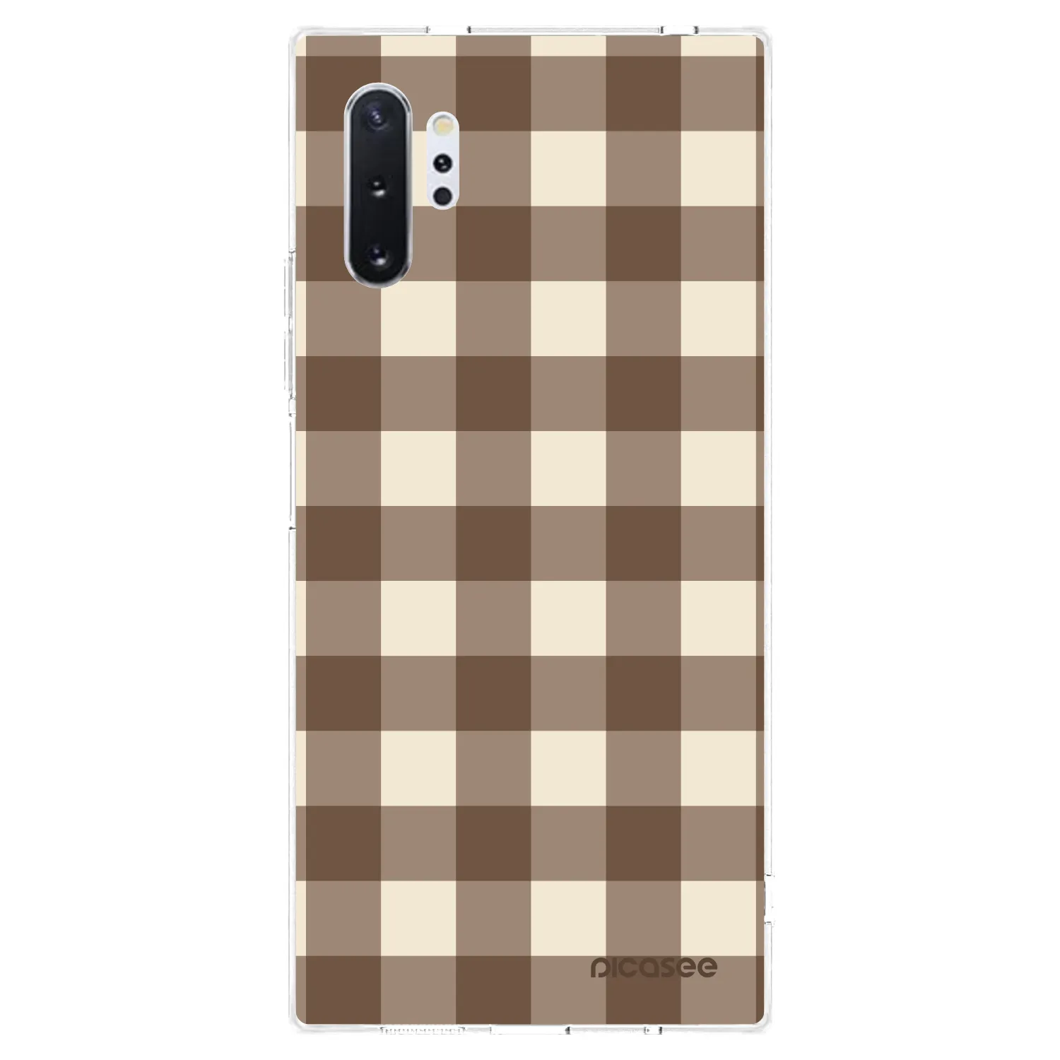 Picasee silikonový průhledný obal pro Samsung Galaxy Note 10+ N975F - Brown grid