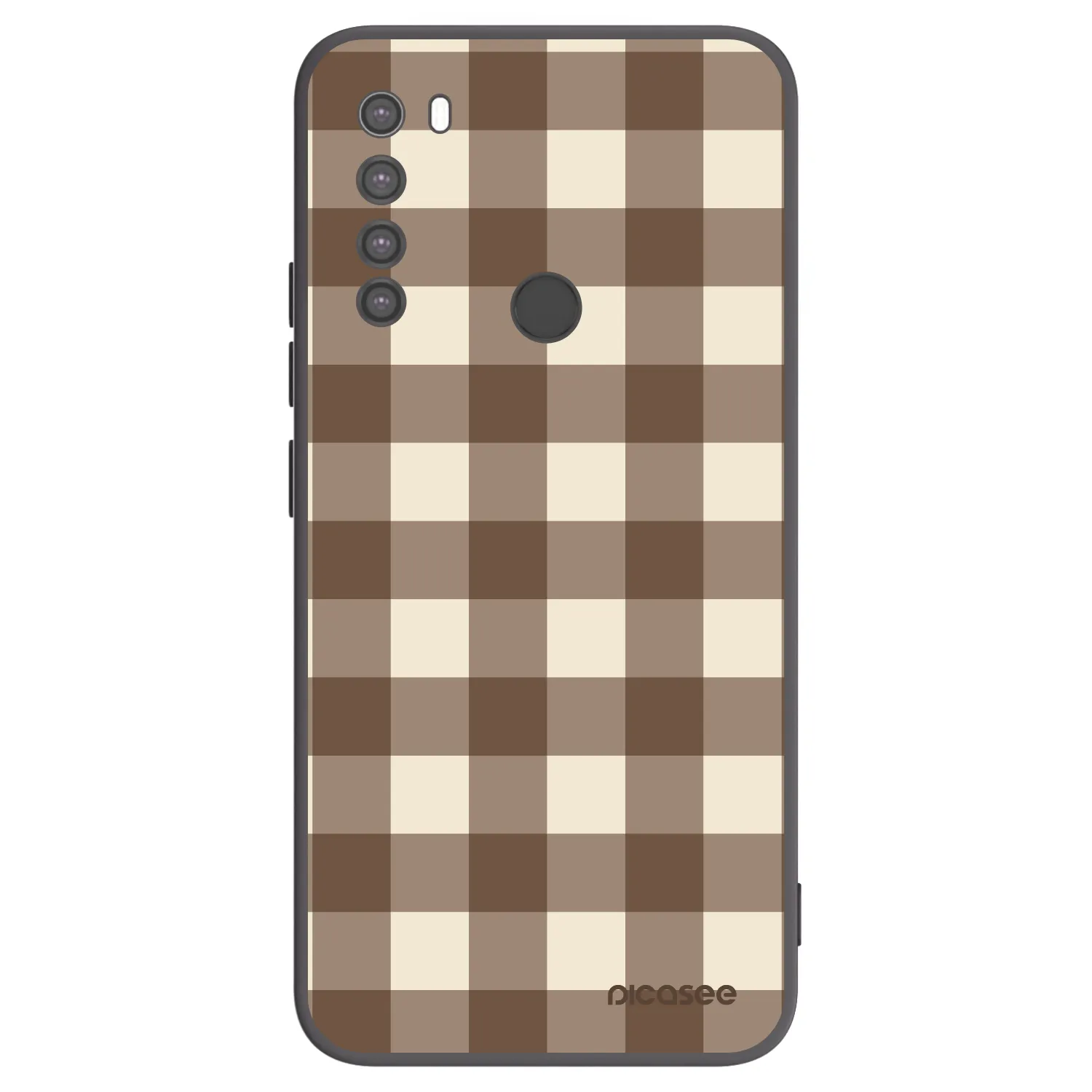 Picasee silikonový černý obal pro Xiaomi Redmi Note 8 - Brown grid
