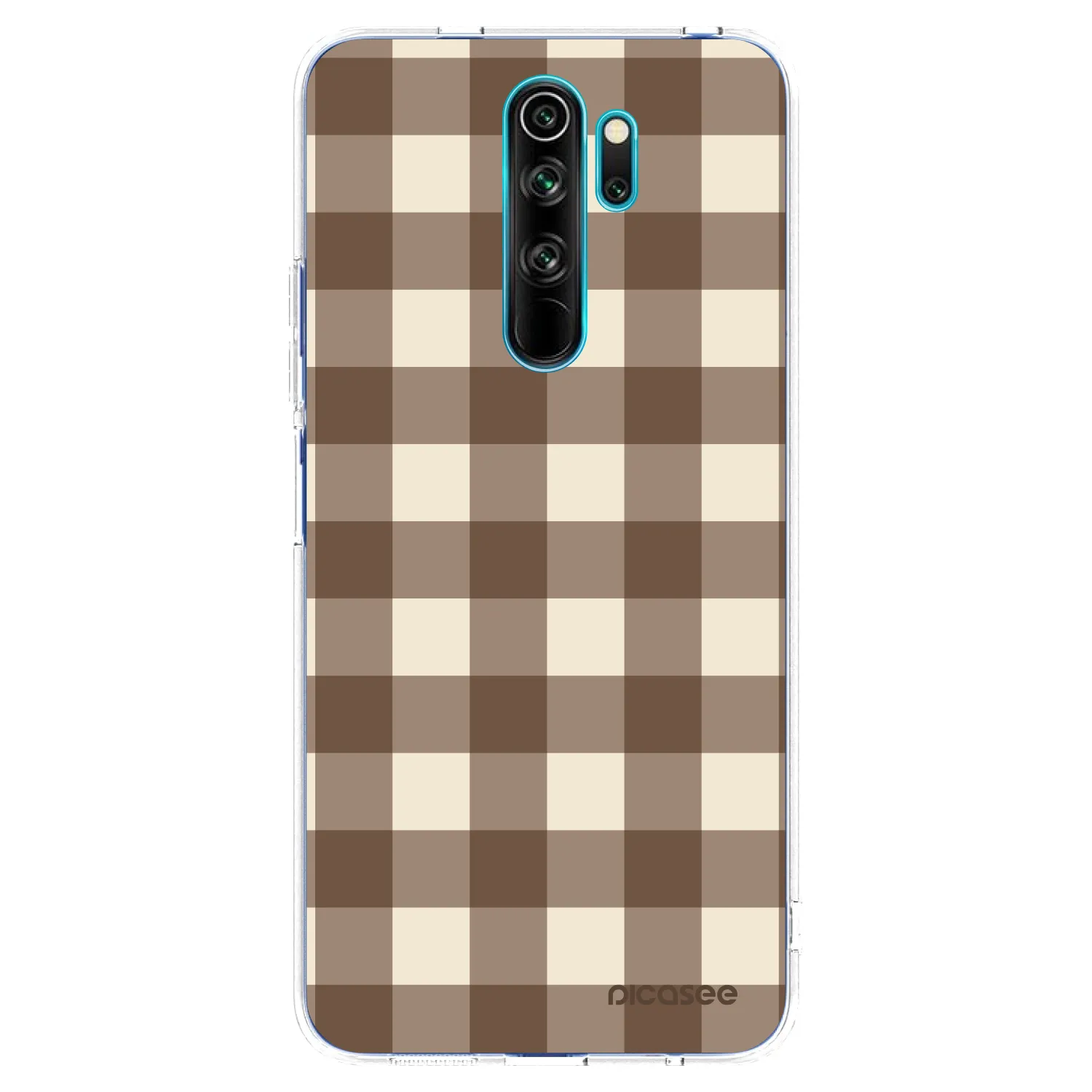 Picasee silikonový průhledný obal pro Xiaomi Redmi Note 8 Pro - Brown grid