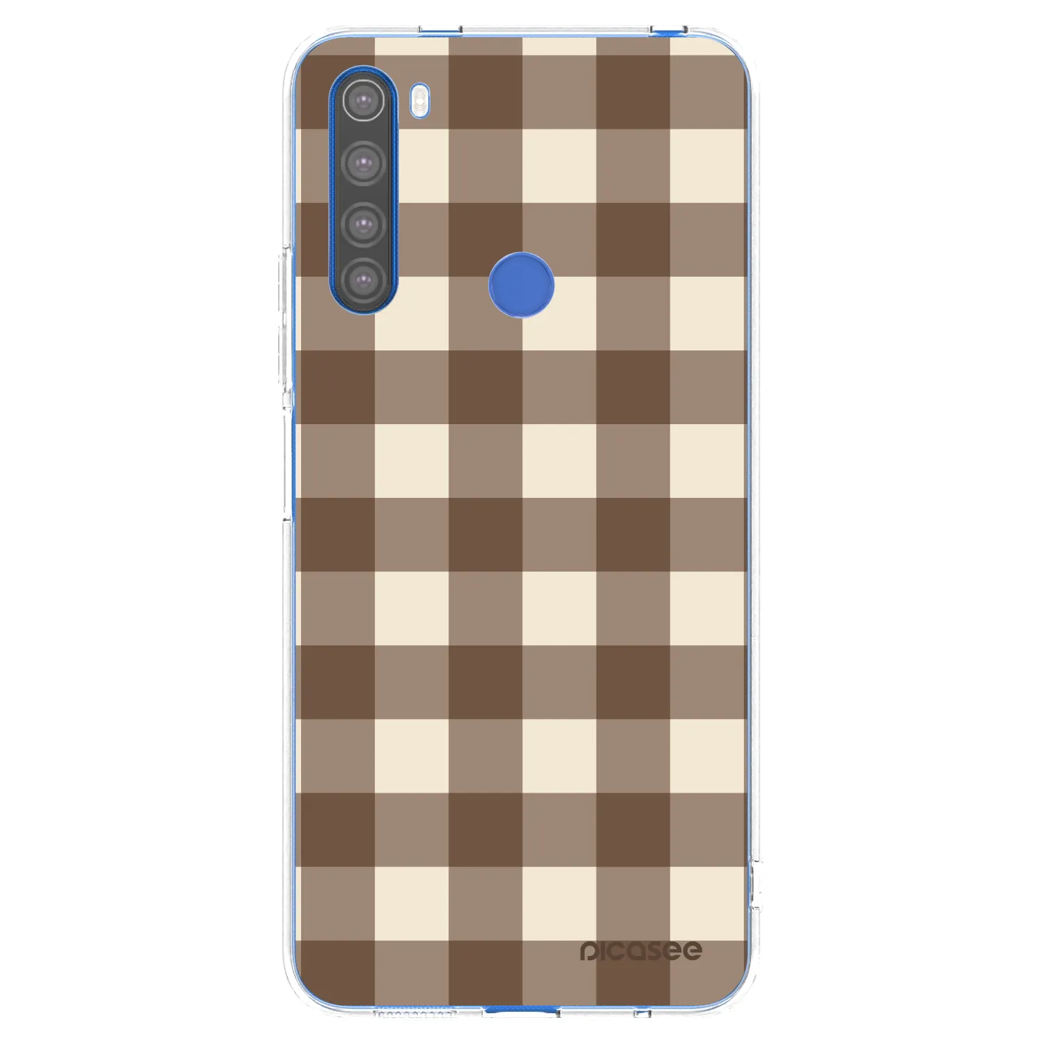 Picasee silikonový průhledný obal pro Xiaomi Redmi Note 8T - Brown grid