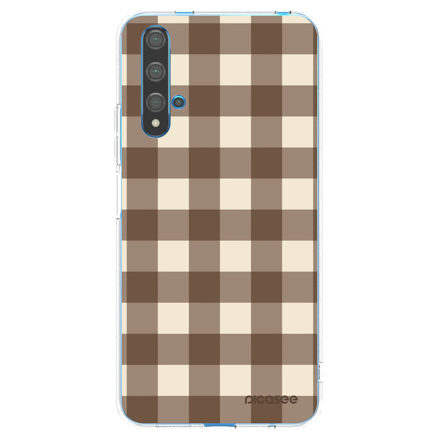 Picasee silikonový průhledný obal pro Huawei Nova 5T - Brown grid