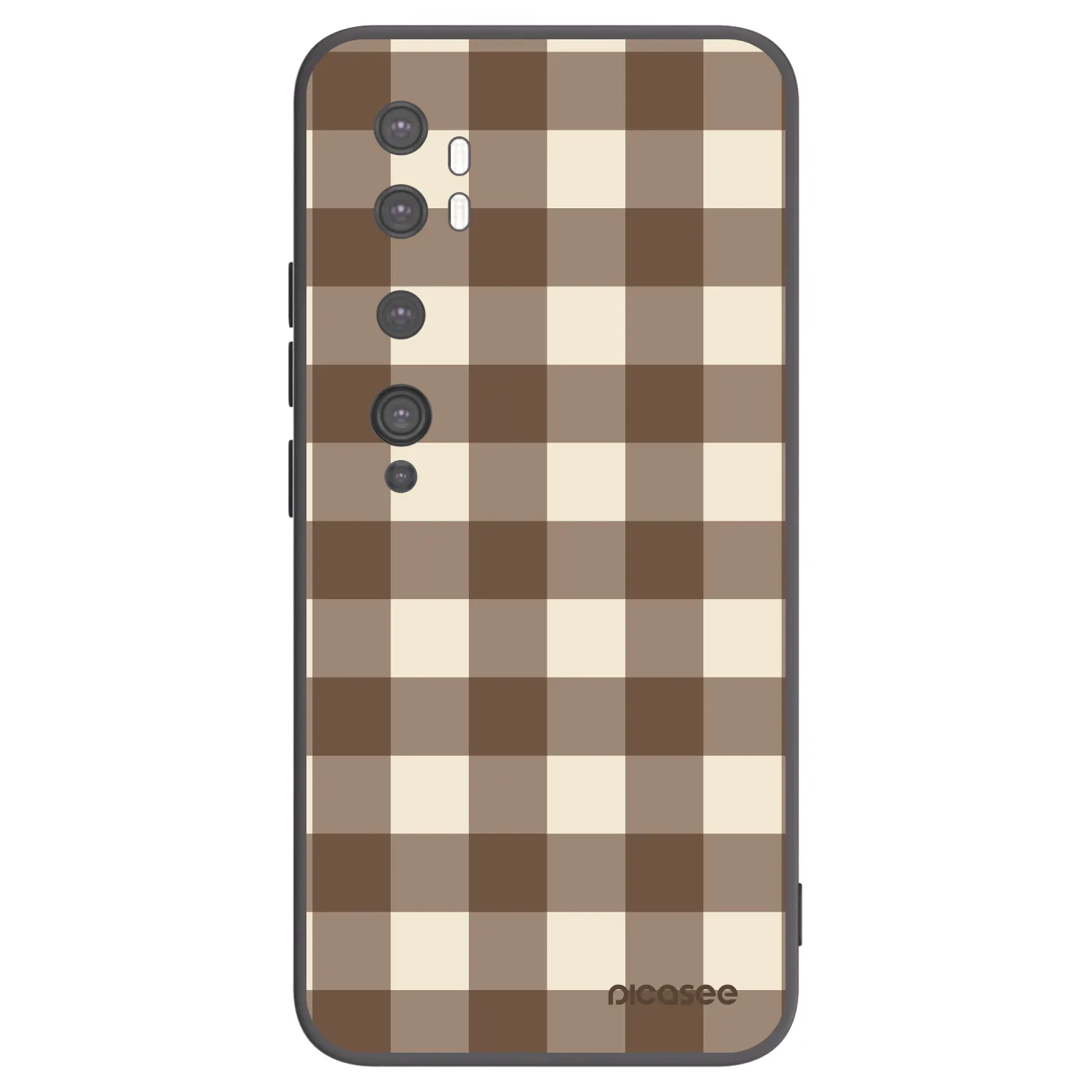 Picasee silikonový černý obal pro Xiaomi Mi Note 10 (Pro) - Brown grid
