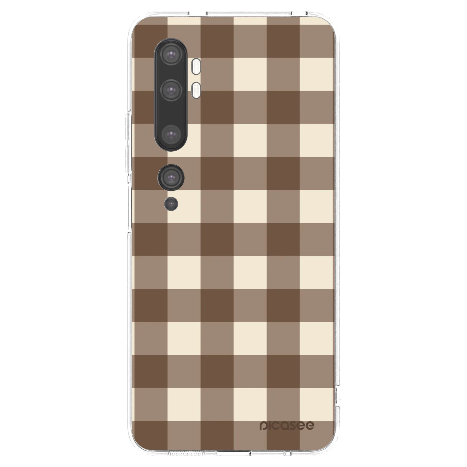 Picasee silikonový průhledný obal pro Xiaomi Mi Note 10 (Pro) - Brown grid