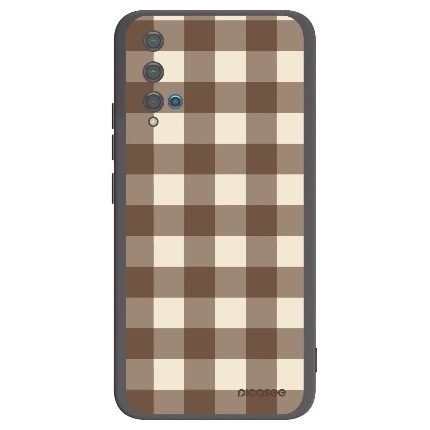 Picasee silikonový černý obal pro Huawei Nova 5T - Brown grid
