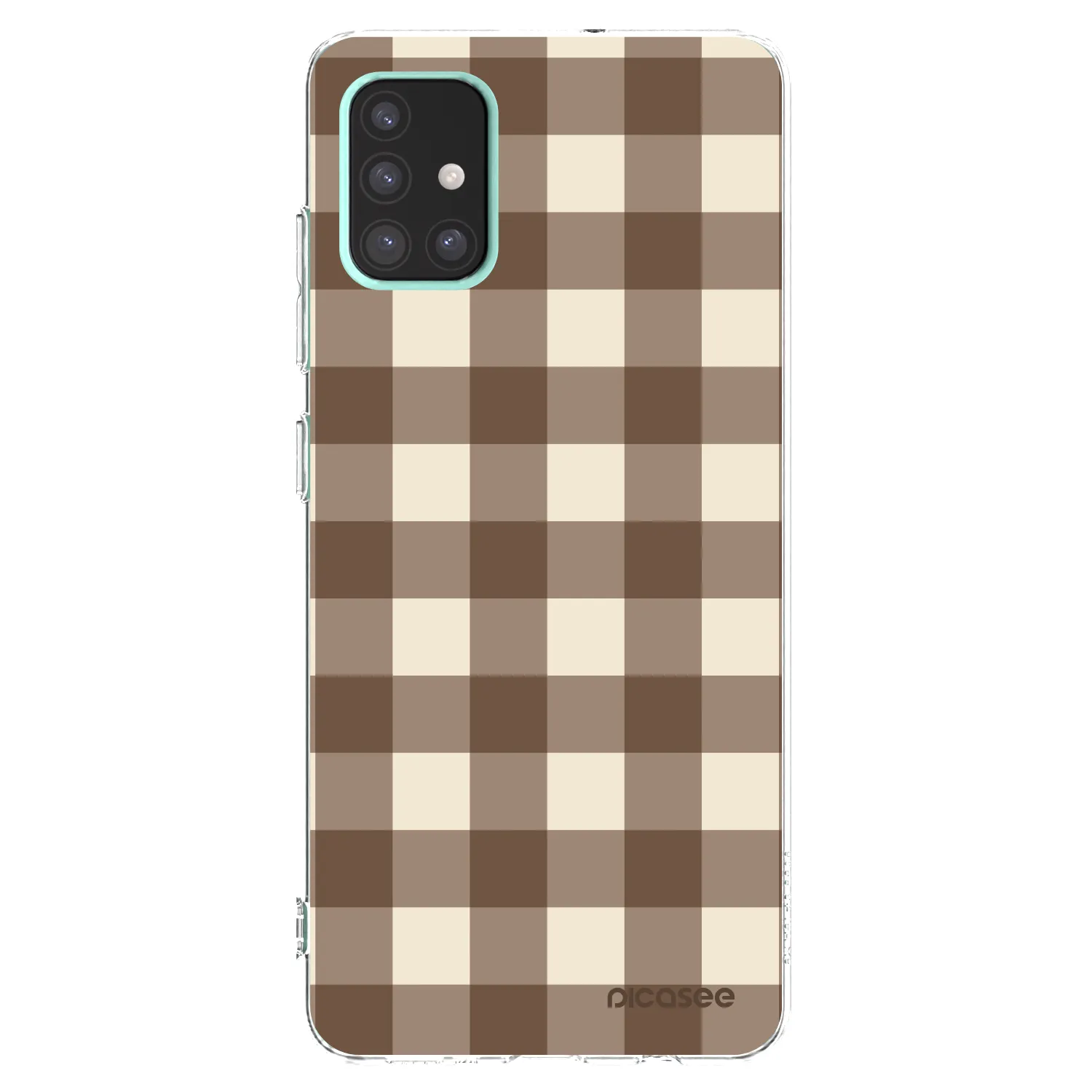 Picasee silikonový průhledný obal pro Samsung Galaxy A51 A515F - Brown grid