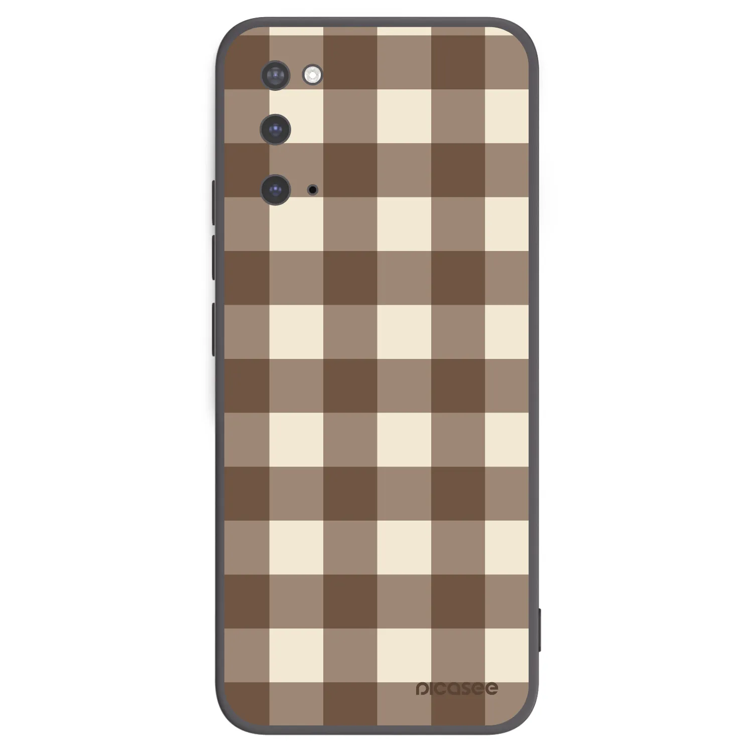 Picasee silikonový černý obal pro Samsung Galaxy S20 G980F - Brown grid