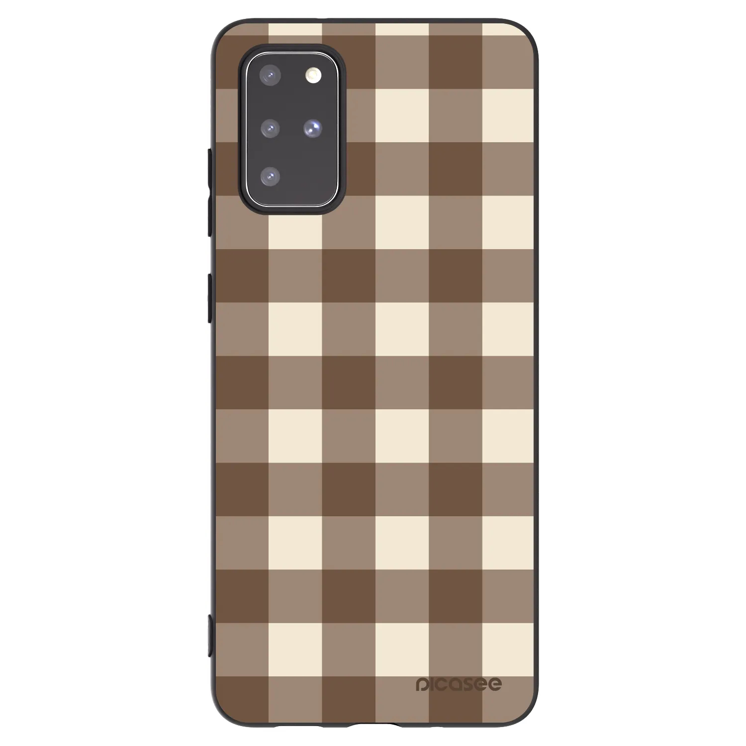 Picasee silikonový černý obal pro Samsung Galaxy S20+ G985F - Brown grid
