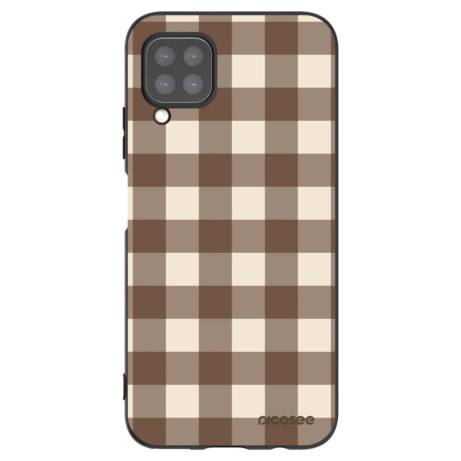 Picasee silikonový černý obal pro Huawei P40 Lite - Brown grid