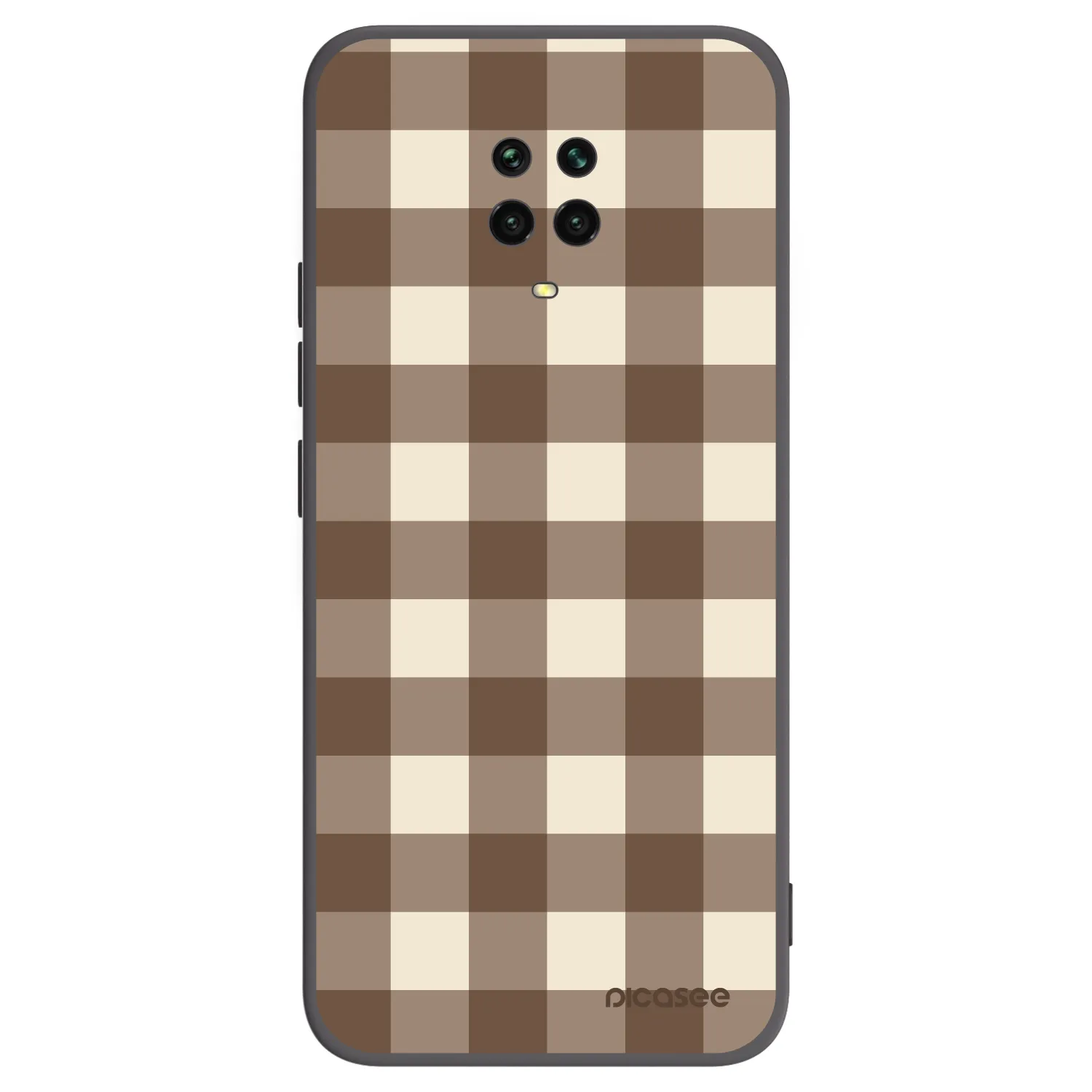 Picasee silikonový černý obal pro Xiaomi Redmi Note 9 Pro - Brown grid
