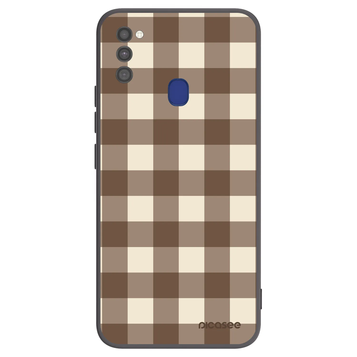 Picasee silikonový černý obal pro Samsung Galaxy M21 M215F - Brown grid