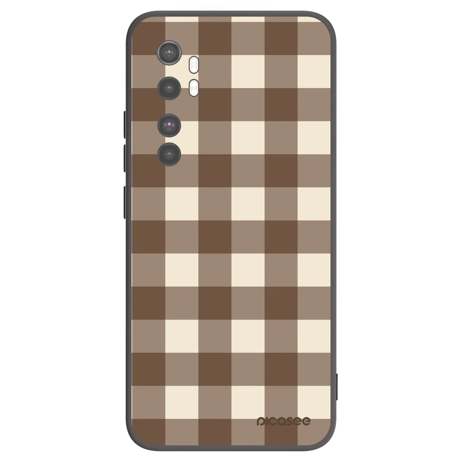 Picasee silikonový černý obal pro Xiaomi Mi Note 10 Lite - Brown grid