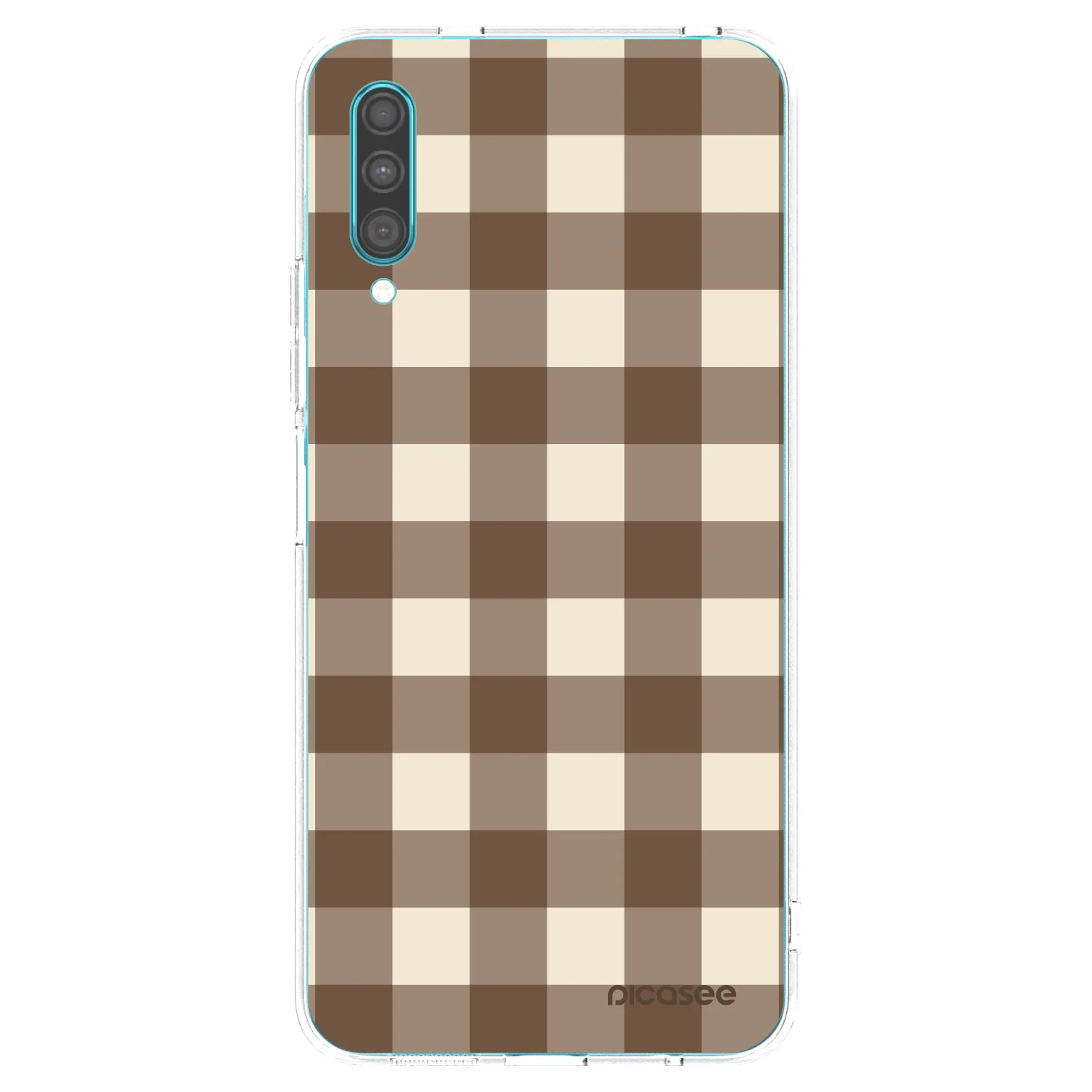 Picasee silikonový průhledný obal pro Samsung Galaxy A30s A307F - Brown grid