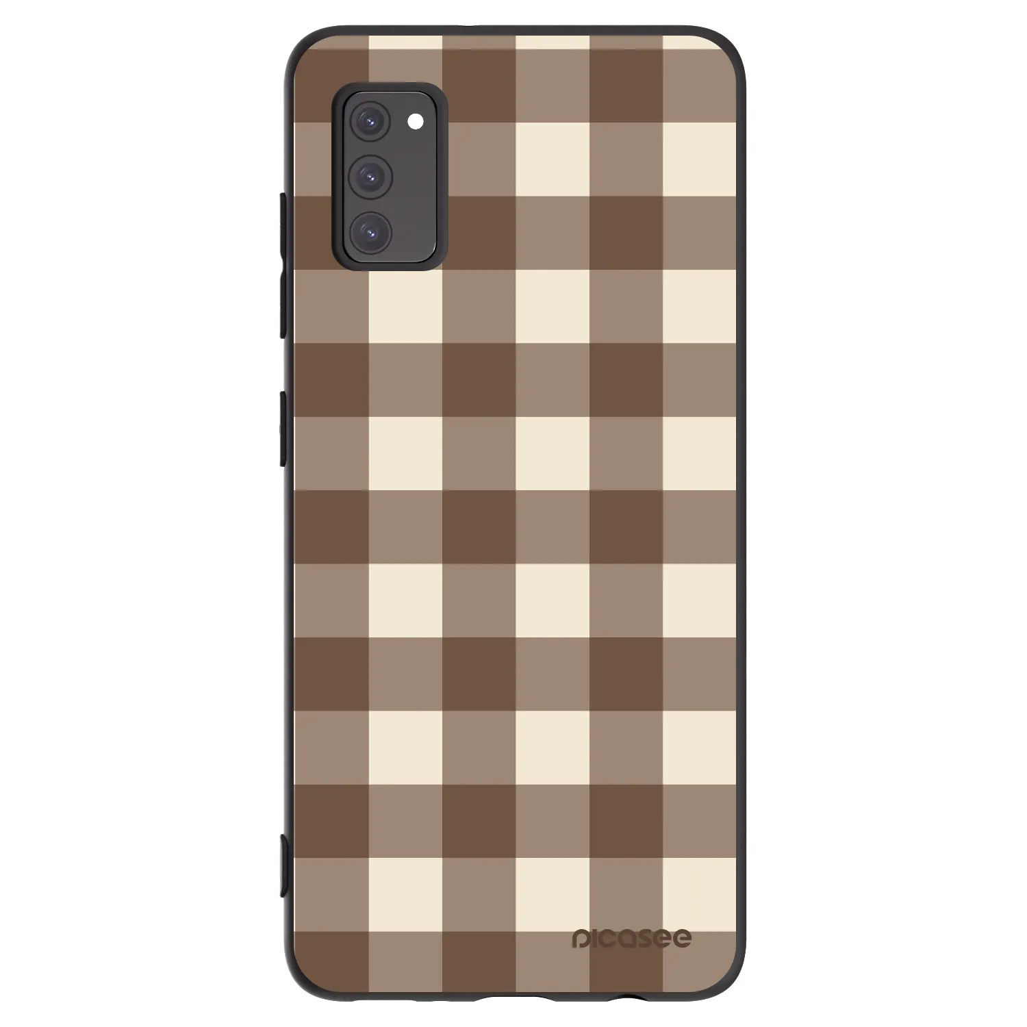 Picasee silikonový černý obal pro Samsung Galaxy A41 A415F - Brown grid