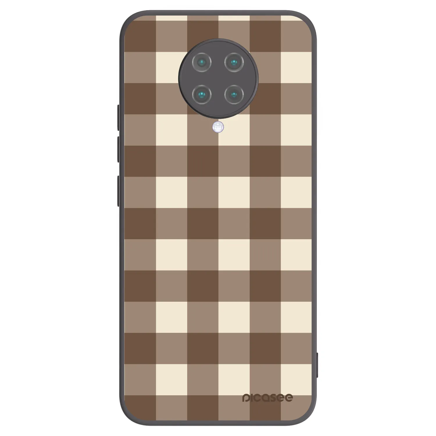 Picasee silikonový černý obal pro Xiaomi Poco F2 Pro - Brown grid