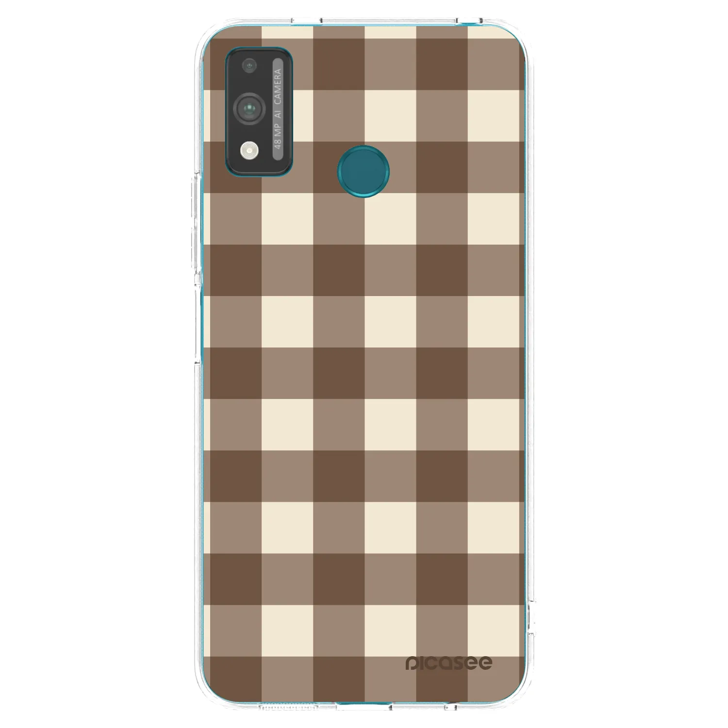 Picasee silikonový průhledný obal pro Honor 9X Lite - Brown grid
