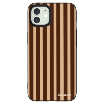 Picasee silikonový černý obal pro Apple iPhone 12 - Brown lines