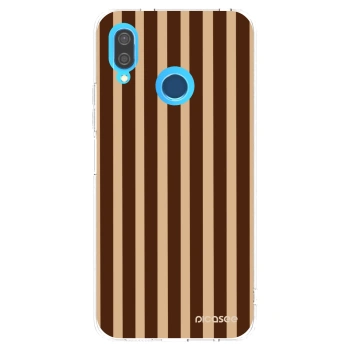 Picasee silikonový průhledný obal pro Huawei P20 Lite - Brown lines