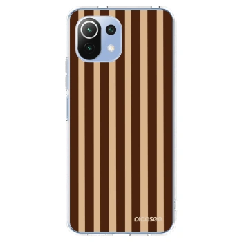 Picasee silikonový průhledný obal pro Xiaomi Mi 11 Lite - Brown lines