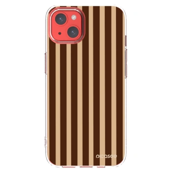 Picasee silikonový průhledný obal pro Apple iPhone 13 - Brown lines