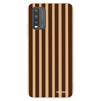 Picasee silikonový průhledný obal pro Xiaomi Redmi 9T - Brown lines