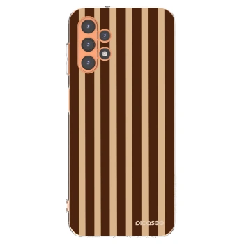 Picasee silikonový průhledný obal pro Samsung Galaxy A13 4G A135 - Brown lines