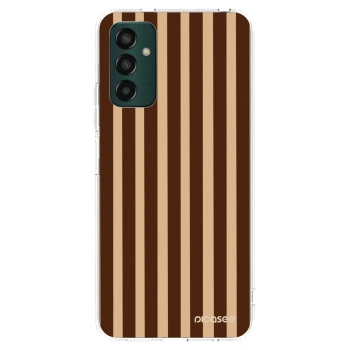 Picasee silikonový průhledný obal pro Samsung Galaxy M13 M135F - Brown lines