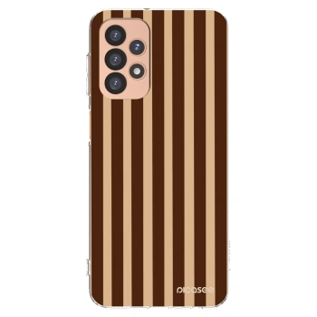 Picasee silikonový průhledný obal pro Samsung Galaxy A23 A236B 5G - Brown lines