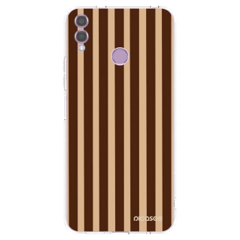 Picasee silikonový průhledný obal pro Honor 8X - Brown lines