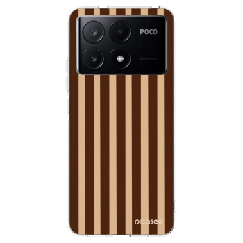 Picasee silikonový průhledný obal pro Xiaomi Poco X6 Pro - Brown lines