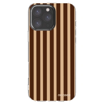 Picasee silikonový průhledný obal pro Apple iPhone 16 Pro Max - Brown lines