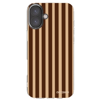 Picasee silikonový průhledný obal pro Apple iPhone 16 Plus - Brown lines
