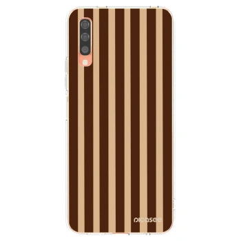 Picasee silikonový průhledný obal pro Samsung Galaxy A70 A705F - Brown lines