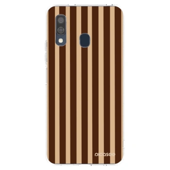Picasee silikonový průhledný obal pro Samsung Galaxy A40 A405F - Brown lines