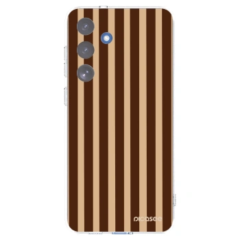 Picasee silikonový průhledný obal pro Samsung Galaxy S25 FE 5G - Brown lines