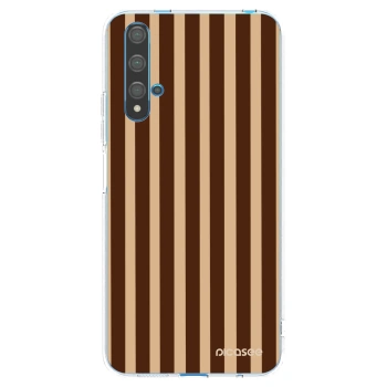 Picasee silikonový průhledný obal pro Huawei Nova 5T - Brown lines