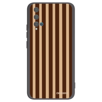 Picasee silikonový černý obal pro Huawei Nova 5T - Brown lines