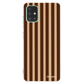 Picasee silikonový průhledný obal pro Samsung Galaxy A51 A515F - Brown lines