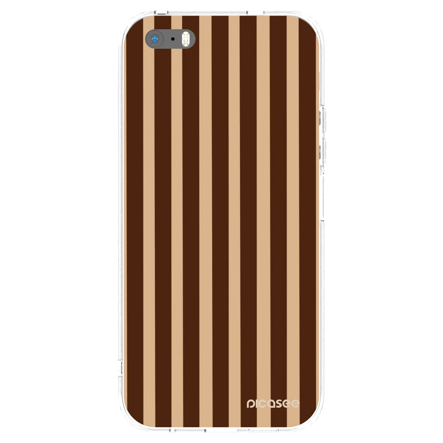 Picasee silikonový průhledný obal pro Apple iPhone 5/5S/SE - Brown lines