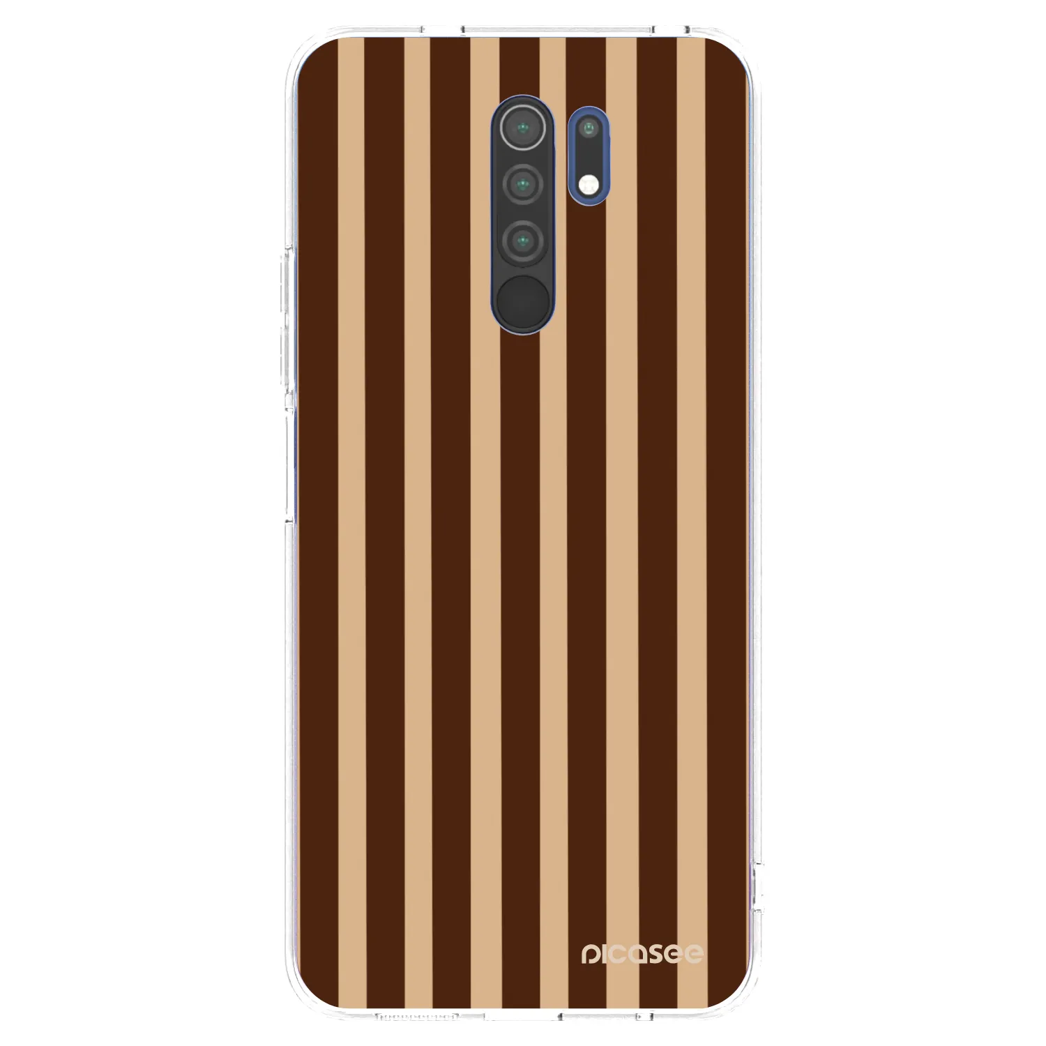 Picasee silikonový průhledný obal pro Xiaomi Redmi 9 - Brown lines