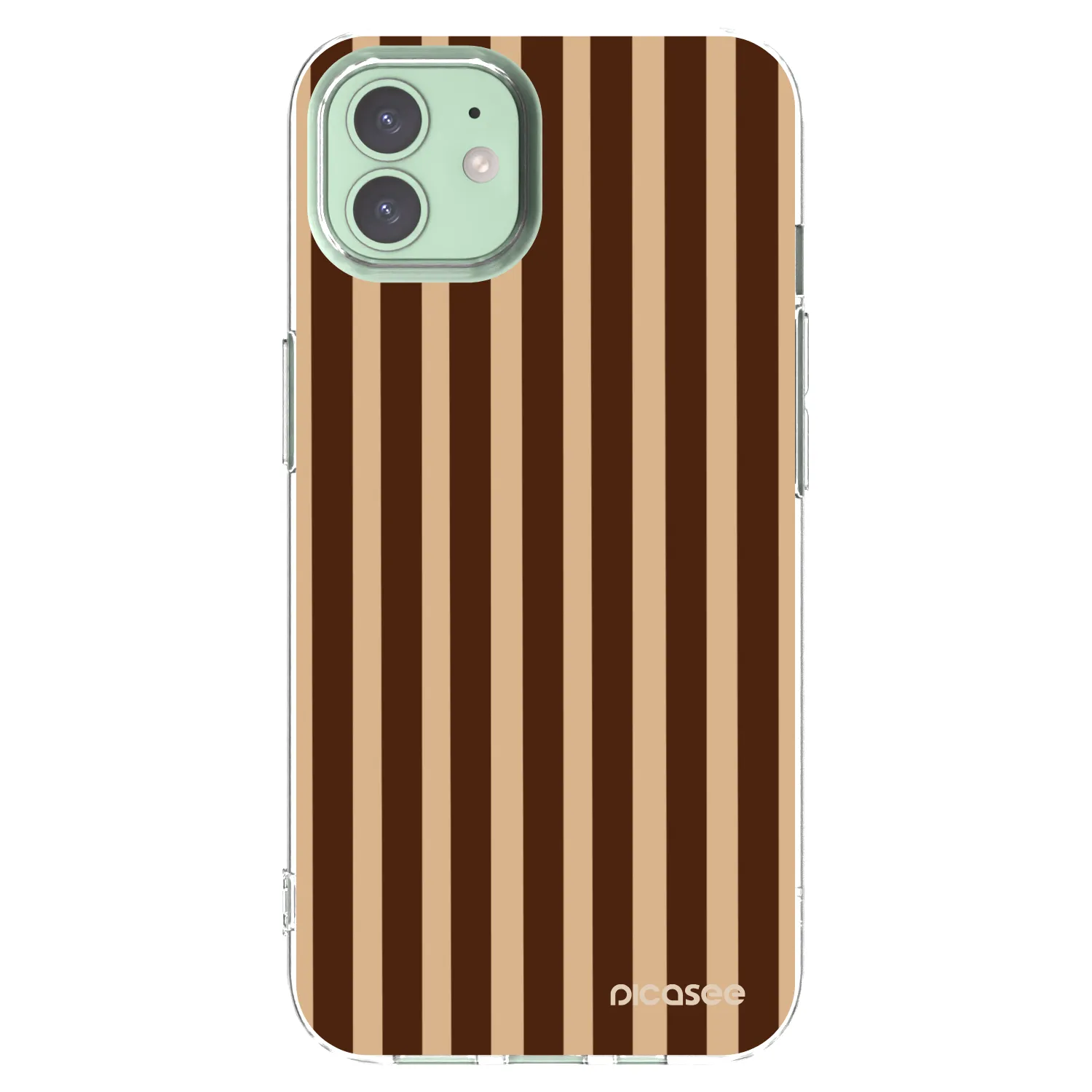 Picasee silikonový průhledný obal pro Apple iPhone 12 - Brown lines