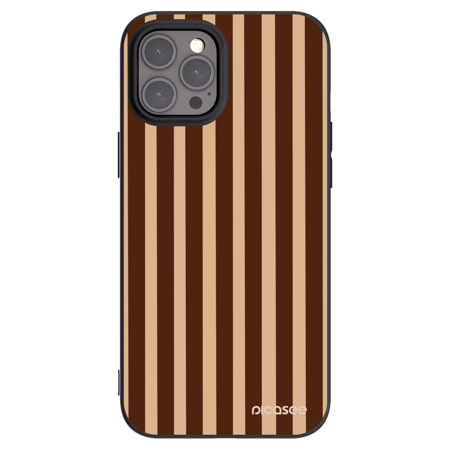 Picasee silikonový černý obal pro Apple iPhone 12 Pro Max - Brown lines