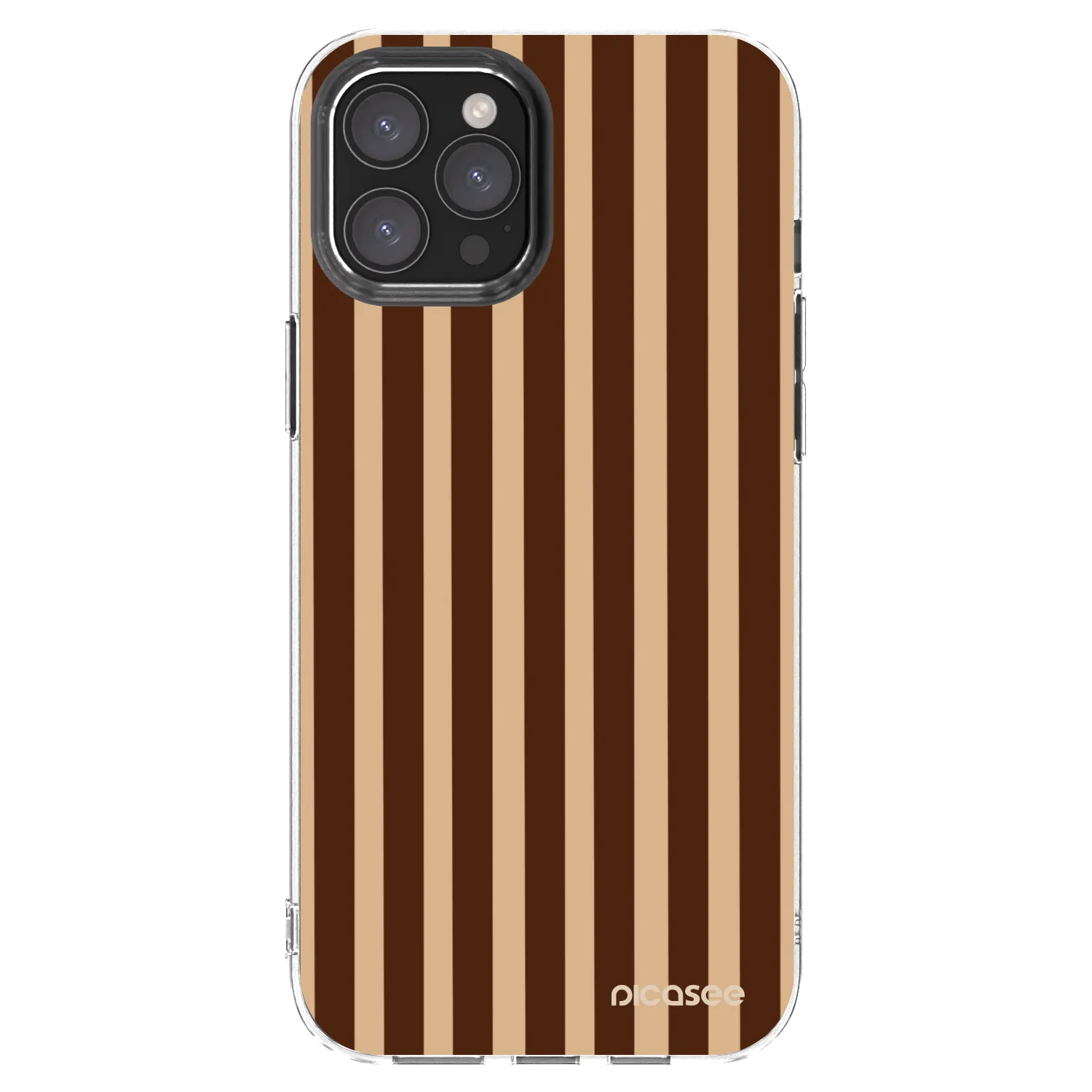 Picasee silikonový průhledný obal pro Apple iPhone 12 Pro Max - Brown lines