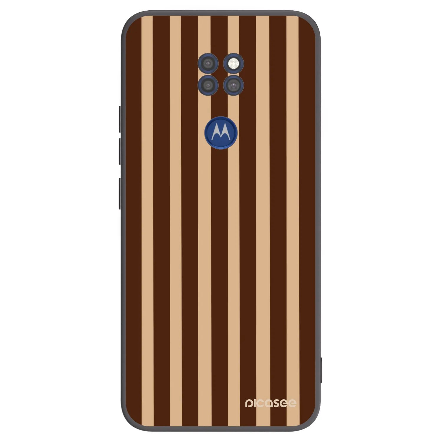 Picasee silikonový černý obal pro Motorola Moto G9 Play - Brown lines