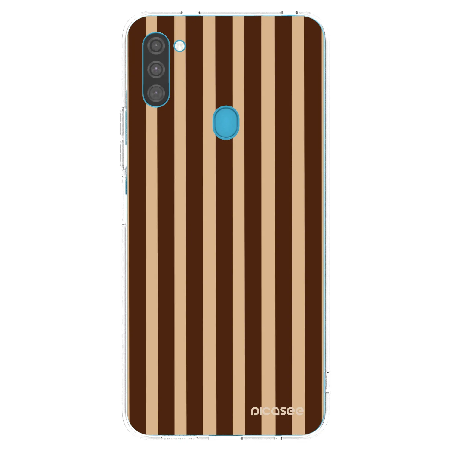 Picasee silikonový průhledný obal pro Samsung Galaxy M11 - Brown lines